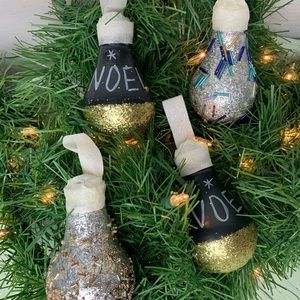 Ornaments set of 12 handmade lightbulb ornaments